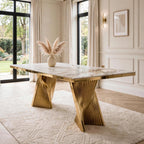Ravello 180cm Marble Dining Table with Gold Twist Base