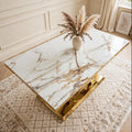 Elina Marble & Gold Dining Table White