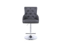 Majestic Dark Grey Pu Leather Lion Knocker Bar Stool