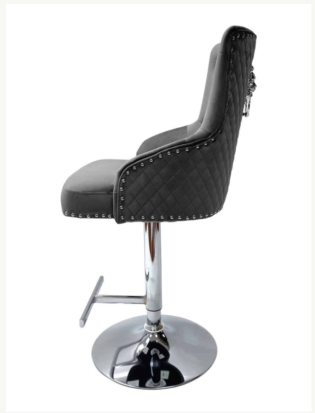 Majestic Dark Grey Bar Stool Lion knocker