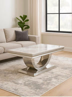 London White Marble & Gold Coffee Table White marble luxury coffee table