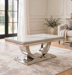 London White Marble & Gold Coffee Table White marble luxury coffee table