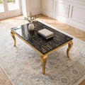 Louis Marble & Gold Coffee Table Black