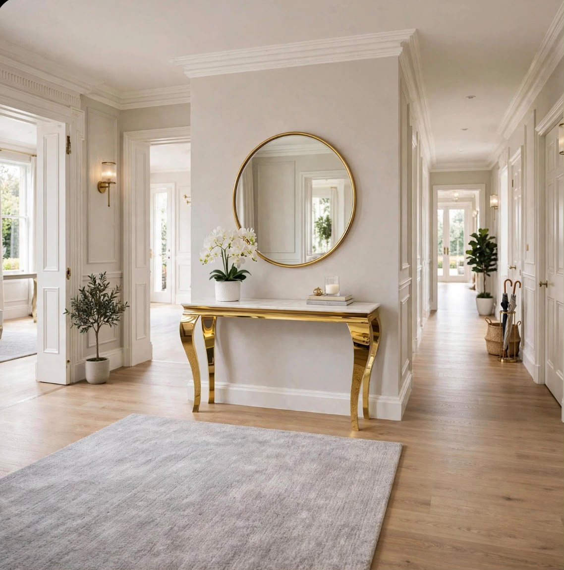 Louis Cream Marble & Gold Console Table Cream marble luxury console table