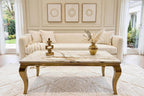 Louis Marble & Gold Coffee Table White