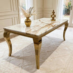 Louis White Marble & Gold Coffee Table White marble luxury coffee table