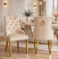 Majestic Mink Gold Ring Knocker Dining Chairs Mink marble luxury dining chairs