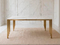 Milan White Marble & Gold Dining Table White marble luxury marble dining table