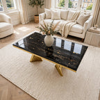Ravello Black Marble & Gold Coffee Table Black marble luxury coffee table