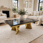 Ravello Black Marble & Gold Coffee Table Black marble luxury coffee table