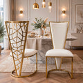 Rose Cream & Gold Lion Knocker Dining Chairs Cream & Gold marble luxury dining chairs