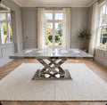 Rose Grey Marble & Chrome Dining Table Light Grey marble luxury marble dining table